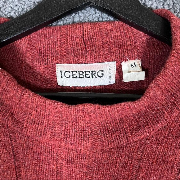 Iceberg Vintage Wool Paris Bernie Italy Made Sweater - Men's Size M - Brown - Picture 4 of 8